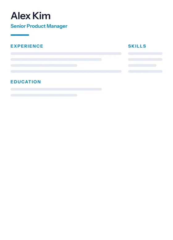 Modern Minimalist CV template preview